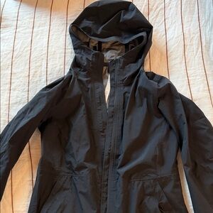 Black Hooded Rain Jacket